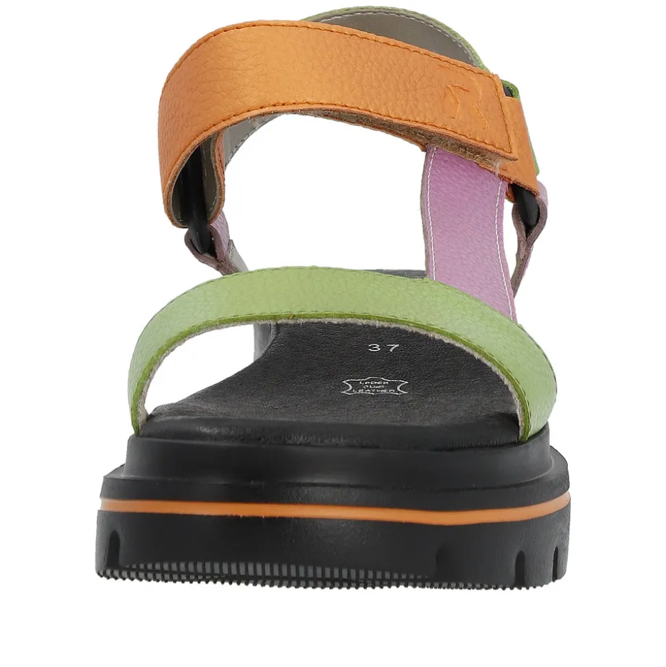 rieker_revolution_sandal_dame_2-11.webp Outlet Rieker Revolution Sandal Dame Grøn,lilla,orange,sort