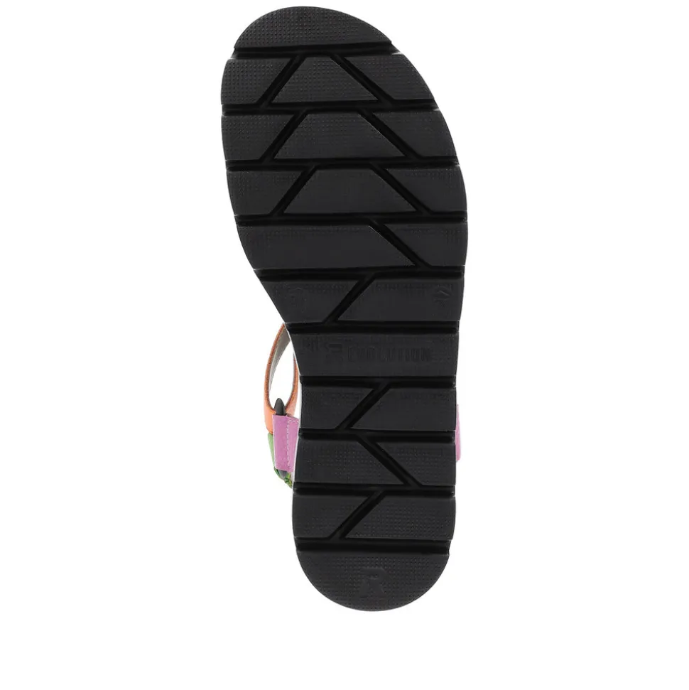 rieker_revolution_sandal_dame_9-11.webp Outlet Rieker Revolution Sandal Dame Grøn,lilla,orange,sort
